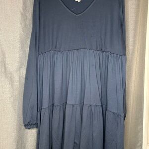 Elegant Blue Tiered Dress